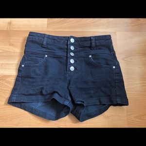 Black High-Waisted Shorts